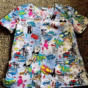 Women’s Scrubstar Cats/Dogs Scrub Top Size M